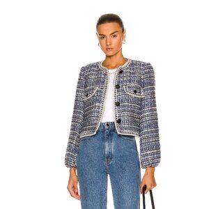 Veronica Beard Blue and White Tweed Blazer